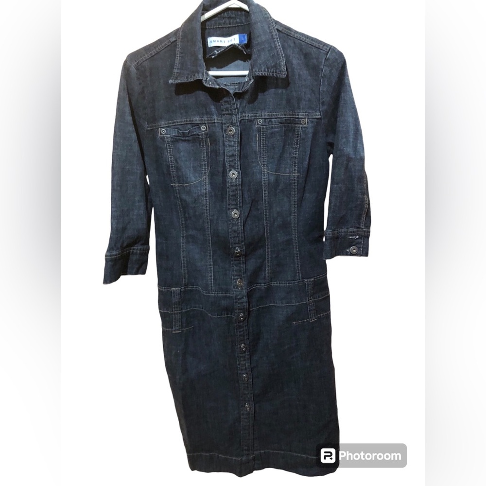 Vintage Smart Set Denim Dress Women’s Size 11, loops for Belt